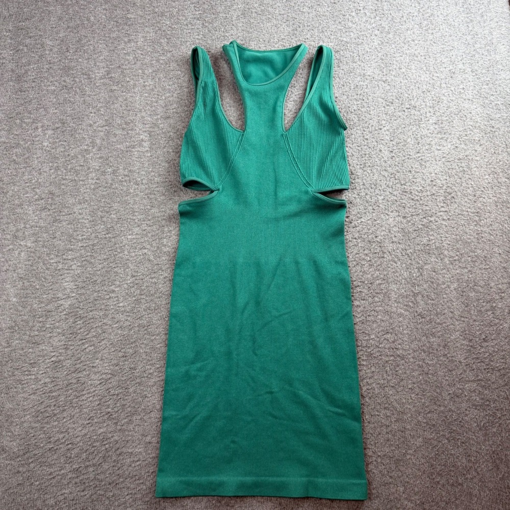 Out‎ From Under Mini Dress Women's M/L Green Seamless Ribbed Cutout Racerback